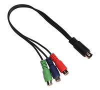 RASTKY Câble RGB MINI DIN 9 Broches Mâle vers 3 Femelle, Haute Précision, Fil de Cuivre Pur, Plug and Play, 11,8 Pouces pour Cinéma Maison