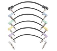 RASTKY Câbles Audio de Guitare TS 1/4 Pouces, 6 Paquets, Câbles de Raccordement de Pédales à Effets Flexibles pour Kit D'organisation en PVC