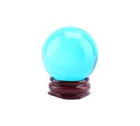 RASTKY Cadeaux de Collection Artisanale, Sphère de Boule de Cristal Bleu Royal Rare Asiatique de 40 Mm avec Support, pour la Divination et la Méditation