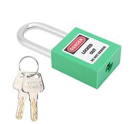 RASTKY Cadenas de sécurité Industrielle de Verrouillage de 38mm, Plastique Isolant, Nylon PA, Acier pour énergie électrique, énergie Nucléaire, Faisceau de Verrouillage Antidérapant (GREEN)