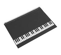 RASTKY Cahiers de Composition de Partitions, 50 Pages, Cahier de Notation Musicale, écriture Musicale, Cahier de Portée (motif de piano noir)