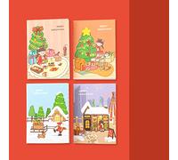 RASTKY Cahiers de Dessins Animés, Remplis de Pâte à Eau, Papier de qualité A, 32 Pages pour Rédiger des Listes de Tâches, Idéal pour une Utilisation au Bureau (Rendez-vous à Noël (tarif unique))