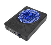 RASTKY Caisson de Basses Actif Mince de 10 Pouces et 1250 W pour Voiture, à Installer sous Le siège. Amplificateur intégré, Télécommande, Filtre Passe-Bas, Gain et Basses Profondes