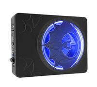 RASTKY Caisson de Basses alimenté sous Le Siège, 10 Pouces, 1200W, Amplificateur intégré, Lumière LED, Télécommande pour Voiture, Camion, SUV, Caisson de Basses Actif (Blue)