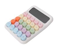 RASTKY Calculatrice à Interrupteur Mécanique, Grand écran LCD à 12 Chiffres, Boutons Sensibles Rapides pour Le Bureau, Les études, Les Affaires et la Maison, Matériau ABS (White)