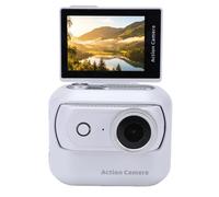 RASTKY Caméra d'action Magnétique 4K avec écran Tactile Rabattable, Support Magnétique Amovible pour Le Cyclisme, Le Ski, Le Vlogging, L'enregistrement en Perspective à la Première (White)
