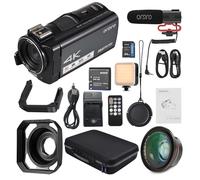 RASTKY Caméra Vidéo Numérique Portable 4K, Caméscope à Zoom Numérique 30X 30MP avec écran Tactile IPS de 3,5 Pouces, Détection de Visage IR Anti-secousse, Contrôle WiFi, Batterie