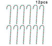 RASTKY Cannes de Bonbon de Noël, Ornements Décoratifs à Suspendre pour Arbre de Noël, Cannes Rouges et Blanches en Matériau Solide pour l'esprit des Vacances, 12 Pièces 15 Cm (Green)