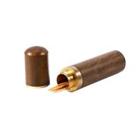 RASTKY Capsule Porte-cure-dents en Bois, Portable pour une Utilisation en Extérieur, Artisanat écologique Fait à la Main (Bois d'ébène)