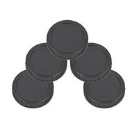 RASTKY Capuchon de Protection D'objectif Arrière en Plastique Noir Portable de Haute qualité 5 Pièces pour Objectifs Om, Robuste et Durable, Facile à Installer, pour la Protection de L'objectif de