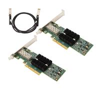 RASTKY Carte Réseau PCI Express X8 10 Go SFP+ NIC pour Serveurs, 2 Pièces MNPA19 XTR avec Câble de 3,28 Pieds pour PC