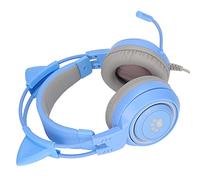 RASTKY Casque de Jeu SYG25Ear - Casque de Jeu USB et 3,5 Mm avec Réglage du Volume, Microphone Antibruit, Ajustement Confortable et Oreilles Détachables - Rose (Blue)