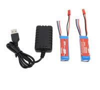 RASTKY Chargeur de Batterie de Voiture RC 7,4 V 400 MAh, Kit de Charge Rapide Haute capacité pour K969 K989 284010, Prise de Sortie JST Sécurisée, adapté aux Amateurs et aux Passionnés
