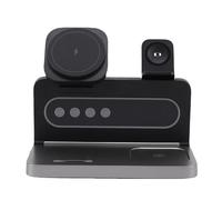 RASTKY Chargeur sans Fil Station de Charge Rapide à Adsorption Magnétique avec Veilleuse pour Téléphones iOS pour Bureau, Usage Domestique, Matériau Composite ABS Noir