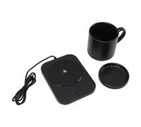RASTKY Chauffe-Tasse alimenté par USB avec Tasse et Couvercle en Céramique, 3 Réglages de Température, Chauffe- pour Les Amateurs de café à la Maison (Black)