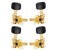 RASTKY Cheville de Réglage pour ukulélé Classique 2L2R, or Noir, Chevilles de Réglage pour ukulélé Classique, Têtes de Machine, Accordeurs d'engrenages Scellés pour
