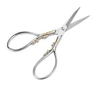 RASTKY Ciseaux en Acier Inoxydable de Style Antique, Accessoires de Tailleur Durables de Haute qualité, Lame Tranchante pour L'artisanat 1 Pièce (fleur d'or argentée)