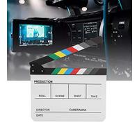 RASTKY Clap en Acrylique Colorfast, Charnière Flexible, Stylo Nettoyable, Tableau d'action pour Film TV, Noir/Jaune, 11.8x9.8x0.7 Pouces (Tableau Blanc Couleur PAV1CWE3)