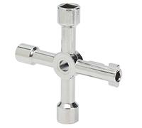 RASTKY Clé Utilitaire Multifonctionnelle à 4 Voies, clé Utilitaire en Alliage de Zinc, Vanne d'armoire à Outils Multifonctionnelle 4 en 1, Vanne de Compteur d'eau à en 1