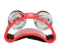 RASTKY Cloche à Percussion Elliptique Compacte pour Pied, Facile à Installer pour Boîte à Tambour Cajon, Son de Jingle Lumineux, Métal + Plastique ABS + Nylon (rouge)