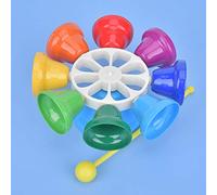 RASTKY Cloches Durables à 8 Tons aux Couleurs Arc-en-Ciel, Son Clair, échelle C Majeur, Développement des Compétences de Coordination, Jouets Musicaux pour Enfants, Rouge, Jaune, Bleu, Violet