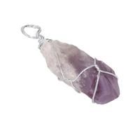 RASTKY Collier Pendentif enveloppé de Fil de Pierre de Cristal pour un Style Unique et une Relaxation, adapté à la Méditation et au Yoga, Bijoux en Pierres Précieuses Naturelles pour Noël, la (PURPLE)