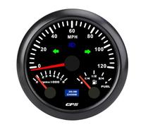 RASTKY Compteur de Vitesse GPS, Tachymètre, Jauge de Niveau de Carburant 3 en 1 pour Camping-Car, Yacht, Camion, 7 Couleurs Rétroéclairées, 120 Km/h, 8 000 TR/Min, Installation Facile, Utilisation