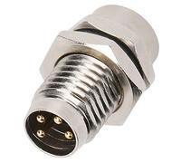 RASTKY Connecteur de Prise étanche M8-4Pin avec Coque en Laiton nickelé pour Protocole Industriel 4.0 pour L'électronique Grand Public