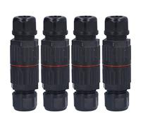 RASTKY Connecteurs de Boîte de Jonction Droits étanches avec Double Anneau étanche Intérieur Extérieur pour L'extérieur, 4 Boîtes de Câbles pour Lampadaires, Coque en Nylon 450 V (Deux entrées, deux