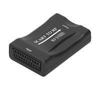 RASTKY Convertisseur Vidéo RF pour Boîtier TV, Adaptateur SCART vers RF à Gain élevé pour Sortie 61,25 MHz/67,25 MHz, Transmission Longue Distance, Matériau ABS, Aucun Câble Nécessaire