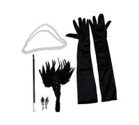 RASTKY Costume de Fête, Ensemble de Plumes, Bandeau, Boucles D'oreilles en, éléGants, pour Célibataires, Danse, Noir