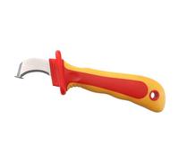 RASTKY Couteau à Dénuder 1000 V isolé Antimagnétique pour Gaine de Câble, Couteau à Dénuder pour électricien, Haute sécurité, Compact, Portable, Poignée Confortable pour les Travailleurs de