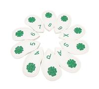 RASTKY Couvoirs de 10 PCS en Quatre Feuilles - PU Imperméable et Couvertures en Fer 4, 5, 6, 7, 8, 9, A, P, S, X - Couvertures élégantes et Protectrices La Plupart des Clubs (White)