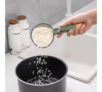 RASTKY Cuillère à Mesurer le Riz, Conception à Clamp/Holder à Long Manche Durable, Cuillère à Portion de Riz Transparente de 180ML pour la Cuisine Domestique, à Sel de Bain (Vert transparent)