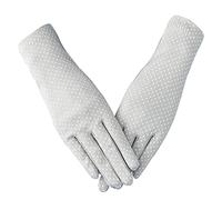 RASTKY de Protection Solaire en Coton Respirant pour Femmes, Protection UV des Doigts Complets, Conduite, équitation, Sports de Plein Air, 2 Pièces pour l'escalade (Gray)