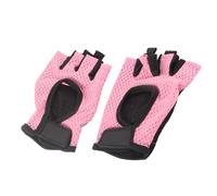 RASTKY de Sport Antidérapants Demi-Doigt pour Entraînement de Yoga Aérien avec Haltères, Coussinet de Main en Silicone pour L'absorption des Chocs, 2 Pièces Rose L (M)