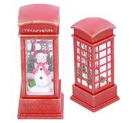 RASTKY Décoration de Cabine Téléphonique de Bureau, Ornement Lumineux élégant en Matériau PVC pour Noël (Bonhomme de Neige)