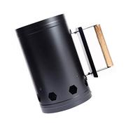 RASTKY Démarreur de Cheminée de Gril Démarreur de Charbon de Bois Sûr avec Poignée en Bois, de Cheminée de Barbecue à Haute efficacité pour Barbecue D'arrière-Cour, Pouces (Black)