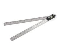 RASTKY Détecteur D'angle Numérique à Affichage LED, Mesureur à 360° en Acier Inoxydable, Code Anti-contrefaçon, Système Métrique Impérial, échelle Gravée, Plage 0-360° pour des Mesures Précises,