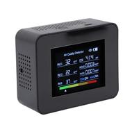 RASTKY Détecteur de CO2 Compact 8 en 1 avec Capteur NDIR Autonome pour Usage Domestique en Intérieur, Détection d'humidité de Température PM2,5 PM10 HCHO TVOC (BLACK)