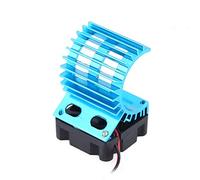 RASTKY Dissipateur Thermique de Moteur de Haute qualité avec Ventilateur de Refroidissement pour Voiture électrique RC à L'échelle 1/10, Moteur 380/390, Alliage D'aluminium Violet + Plastique (BLUE)