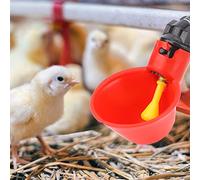 RASTKY Distributeur d'eau pour Volaille de Haute qualité, Abreuvoir pour Poulet Nourri par gravité, Eau Toujours Fraîche pour Oiseaux, 10 Pièces (Petit Bol Rouge fileté)