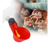 RASTKY Distributeur d'eau pour Volaille de Haute qualité, Abreuvoir pour Poulet Nourri par gravité, Eau Toujours Fraîche pour Oiseaux, 10 Pièces (Bol Rouge à Trois Voies 6 Points)