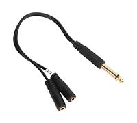 RASTKY Double Universel 1/8 de Pouce Femelle à 1/4 Pouce Câble Séparateur Mâle - 6,35 Mm Mâle à Double 3,5 Mm Câble Sonore TRRS Féminin - 9,8 Flexible en Caoutchouc y Splitter Microphone,