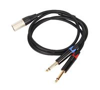 RASTKY Dual 1/4 Pouce à XLR Male Splitter Cable Microphones - XLR Mâle à Double 6,35 Mm TS Mono Plug Converter Adapter Sound Equipment (1m)