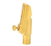 RASTKY Embouchure de Saxophone Alto Mib avec Couvercle Coulissant - Embout de Saxophone en Laiton givré 6C de Remplacement pour Professionnels et Débutants - Embout de en Métal avec Ligature