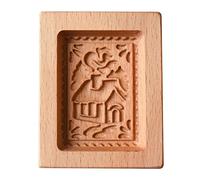 RASTKY Emporte-pièce en Bois, Moule de Cuisson, Outil de Fabrication de Gâteaux Durable pour Biscuits et Biscuits Faits à la Main, Couleur Bois, 15 × 10 × 2 Cm, 1 × Moule à en (#14)