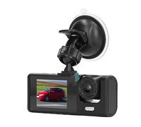 RASTKY Enregistreur de Trafic Automobile avancé avec Nocturne, Caméras Intérieures Avant et Arrière à 3 Objectifs, écran IPS 2,0 Pouces, Batterie 320 MAh, Vidéo HD, Mode Stationnement 24 Heures,