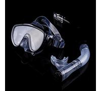 RASTKY Ensemble combiné de Tuba en Silicone pour Adultes, Masque de Plongée en Verre trempé, Tube Respiratoire Semi-Sec en PVC (Black)