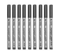 RASTKY Ensemble de 9 Stylos Pinceaux à Encre Noire à Base D'eau pour Dessiner et écrire, Pointes de 0,05 à 0,8 Mm, pour la Conception de Croquis de Peinture, Plastique 5,5" 1" 83 G